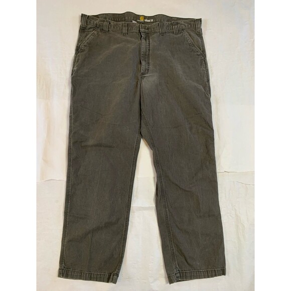 Carhartt Pants Mens 44x32 Brown Relaxed Fit Cargo Canvas Work Jeans - Picture 1 of 8